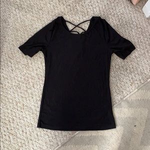 black t shirt with super fun back